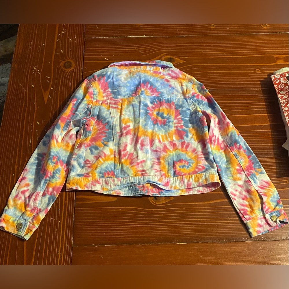 Tie dye distressed denim jacket - Picture 2 of 8